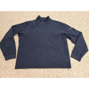 Abercrombie & Fitch Sweater Mens Large Blue Ribbed Pullover Mockneck Casual Y2K